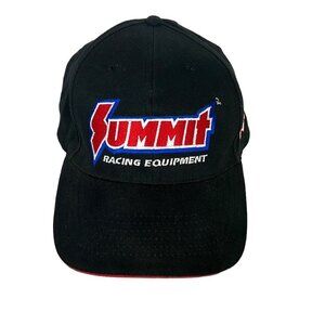 Summit Racing Ball Cap Equipment vintage Embroidered Logo Black Adjustable Hat
